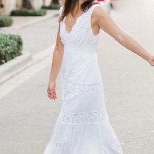 NWOT Temptation Positano White Lace Maxi Dress